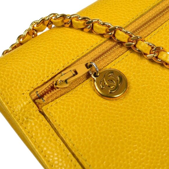Chanel Yellow Calfskin Timeless WOC Wallet On Chain 48646 - Picture 7 of 11